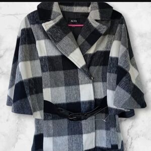 Alyx Buffalo Plaid Cropped Jacket in Black and White (SIZE:LARGE)